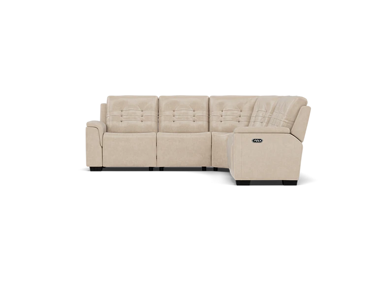 Nora 5-Pc. Leather Power Headrest Reclining Modular